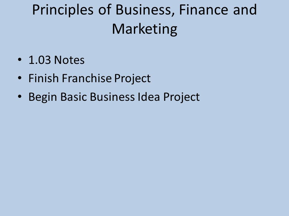 Principles of finance notes